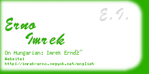 erno imrek business card